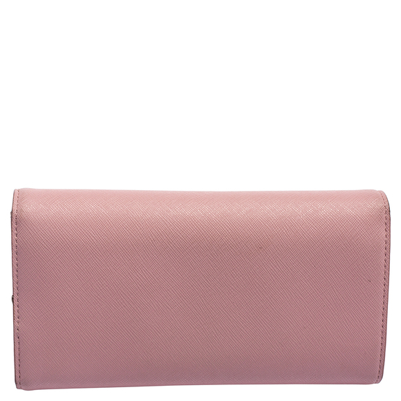 DKNY Pink Saffiano Leather Envelope Flap Wallet - Picture 4 of 9